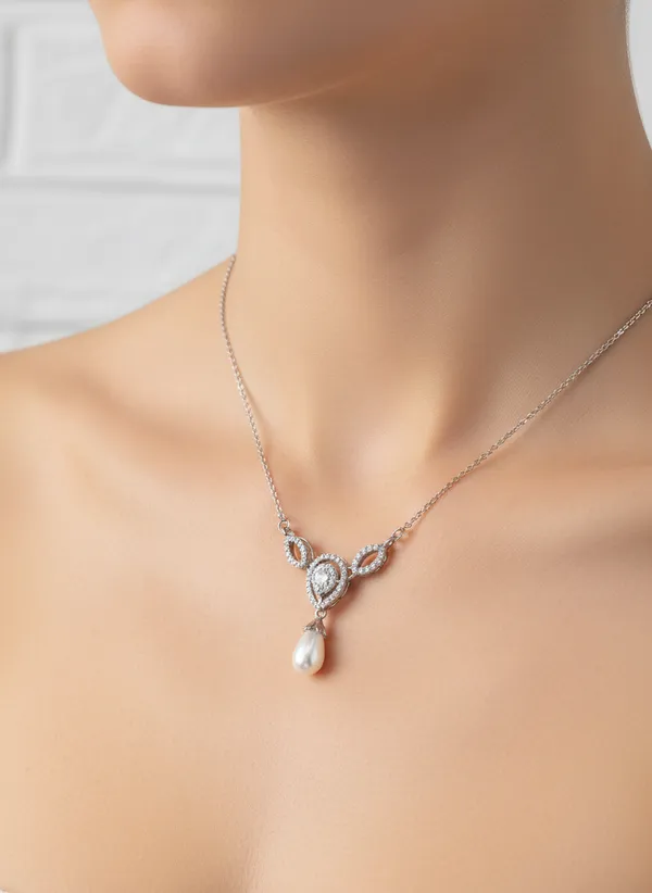 Elegant_925_Sterling_Silver_Teardrop_Zircon_Pendant_Necklace_For_Women